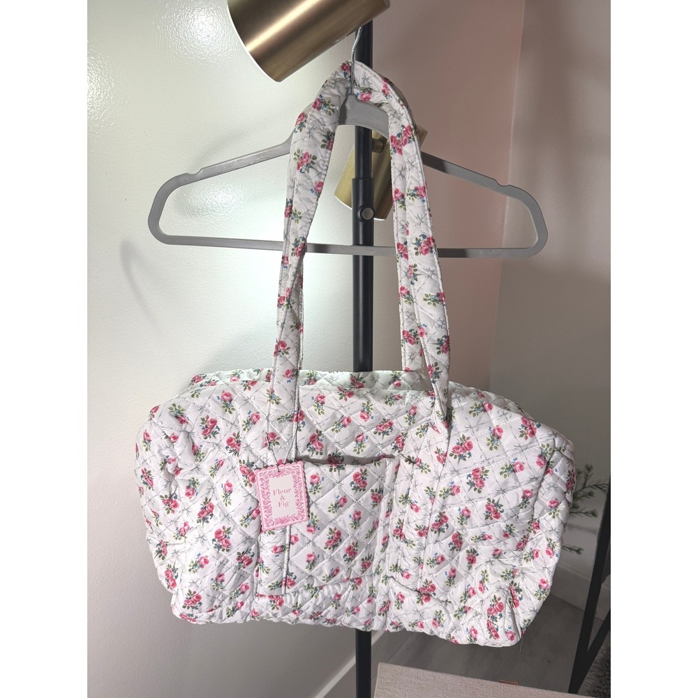Fleur & Fig quilted NWT floral preppy cottagecore overnight girls night duffel